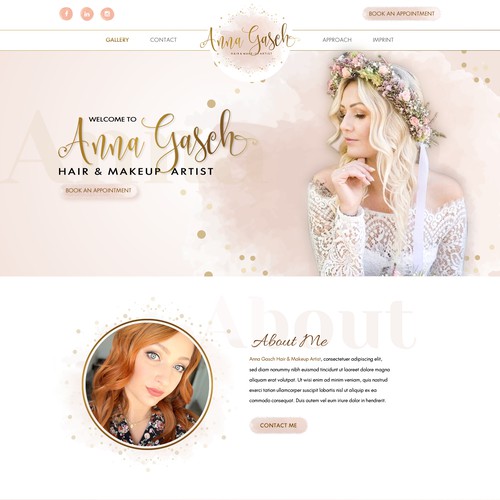 Artist design with the title 'Creative New webdesign for Hair and Makeup Artist '