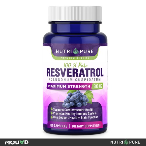 Photoshop label with the title 'nutri pure'