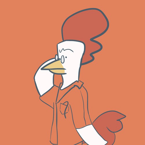 Orange illustration with the title 'Doctorrr Chicken'