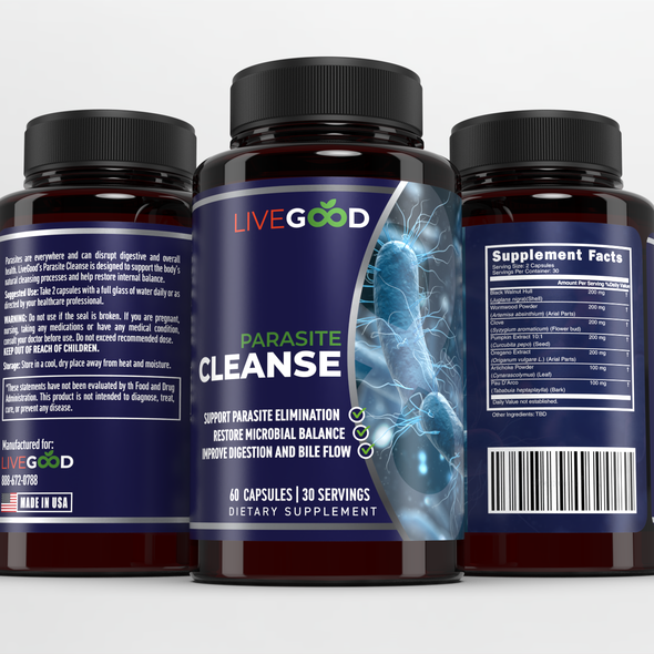 Packaging with the title 'LABEL & 3D RENDER'