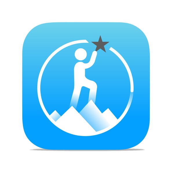 Successful design with the title 'iOS app icon for a motivation and success app'