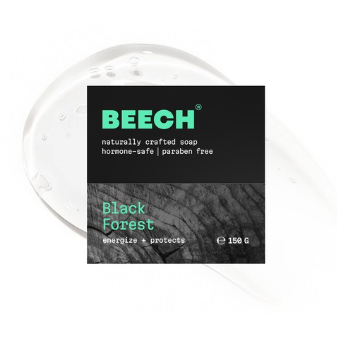 Soap packaging with the title 'Premium men's soap brand packaging'