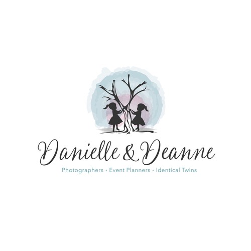 Event planning logo with the title 'Identical Twins need playful, high-end Logo for Family Photography'