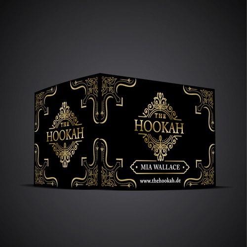 Handcrafted design with the title 'Elegant Packaging Design for "The Hookah"'