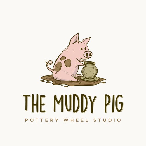 Pot design with the title 'The Muddy Pig'