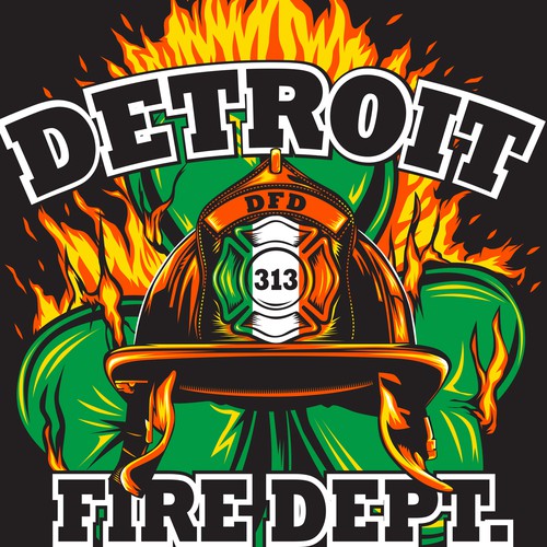 Pantone design with the title 'St. Pats Day Fire Dept. T-Shirt'