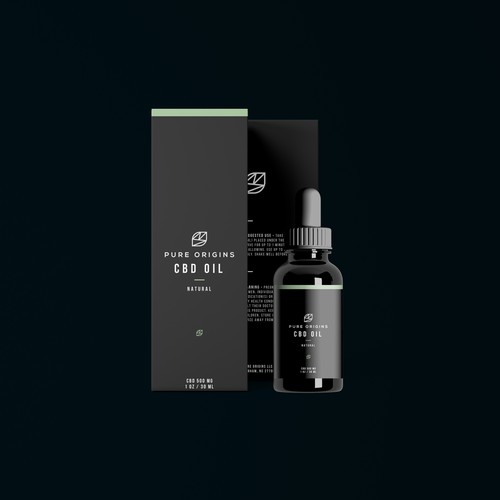 Cannabis label with the title 'cbd oil - packaging'