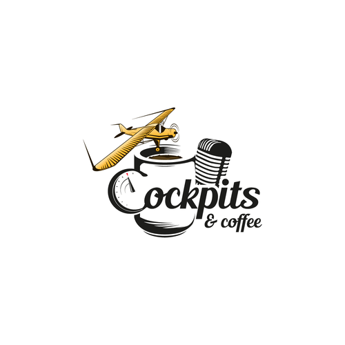 Aviation logo with the title 'Cockpits & Coffee'