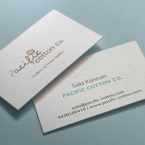 Textile design with the title 'Cute cotton pub, Logo and Business card project'