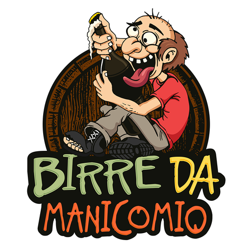 Crazy design with the title 'Logo Birre da Manicomio'
