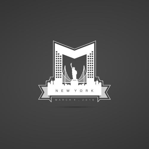 Gotham City logo with the title 'Logo New York MAYA'