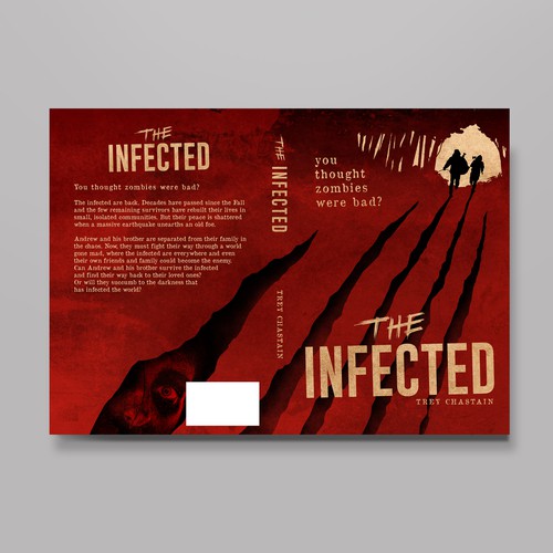 Grunge book cover with the title 'Book Cover for "The Infected"'