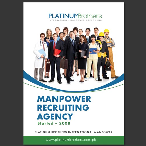 Profile design with the title 'Brochure for Manpower Recruiting Agency'