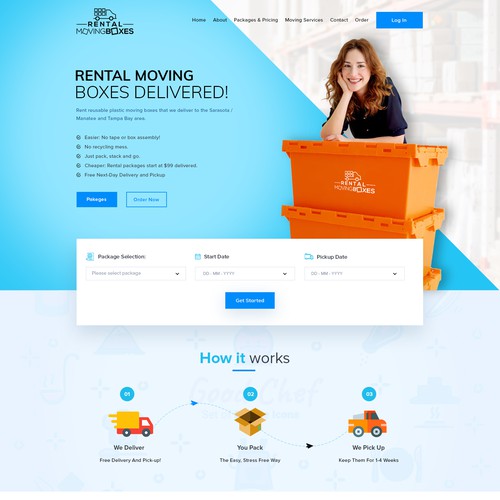 Rental website with the title 'Website design'