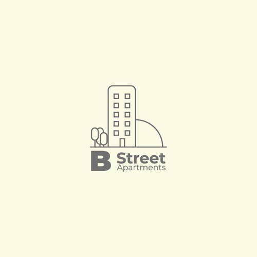 Building design logo with the title 'Apratment concept with line'