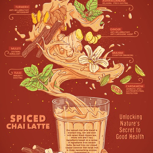Bright colors artwork with the title 'infographic Poster for Chai Street'