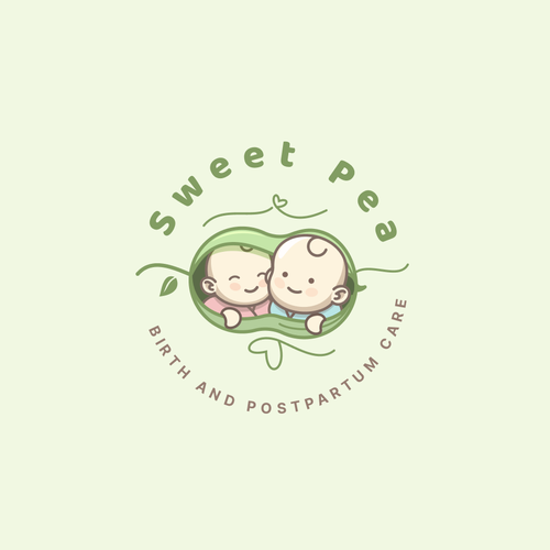Doula logo with the title 'Sweet Pea Birth and Postpartum Care'