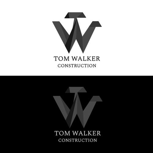 Polygon logo with the title 'Triangular logo concept for Construction Company'