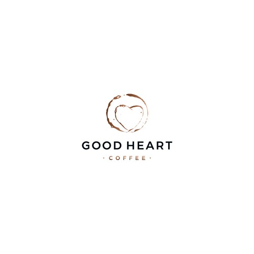 Brown logo with the title 'Good Heart Coffee'