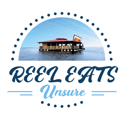 Realistic logo with the title 'Reel Eats'