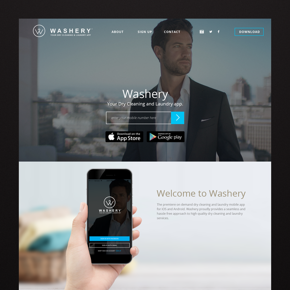 Layout design with the title 'WASHERY.com'