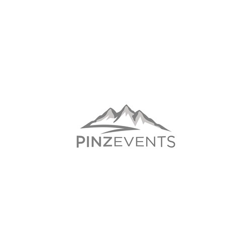 Mountain logo with the title 'Clean Design for 'PinzEvents' '