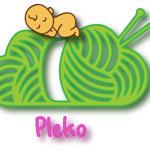 Knitting logo with the title 'Logo for babycare product brand Pleko'