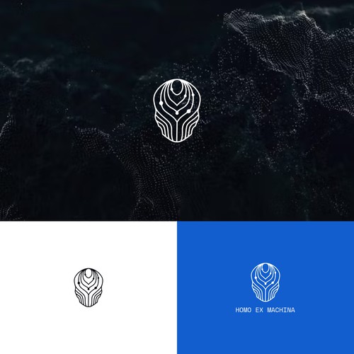 Head brand with the title 'Abstract Head for Tech Brand Logo Concept'