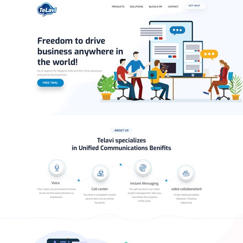 Homepage design with the title 'Telavi'