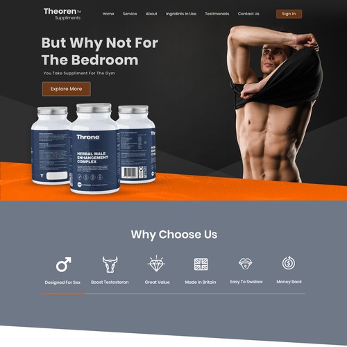 Supplement website with the title 'Throne Lifestyle lmt.'