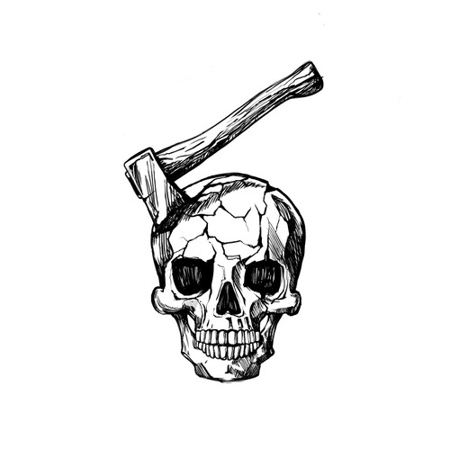 Axe design with the title 'Skull and Axe Tattoo'