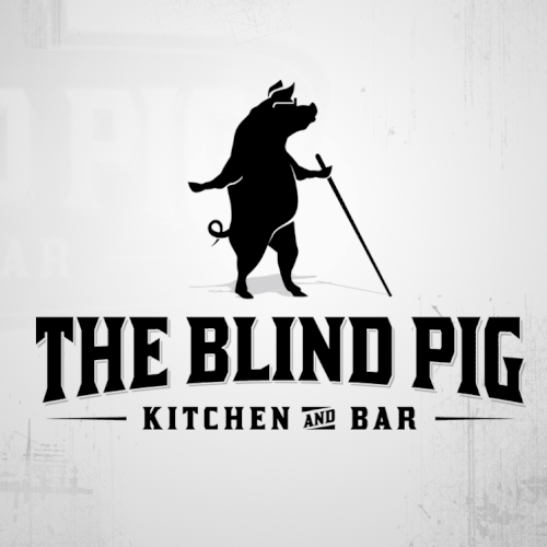 Bar design with the title 'New logo wanted for The Blind Pig Kitchen + Bar '