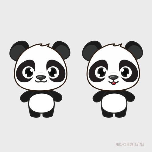 Panda design with the title 'A Cute Panda Character Design '