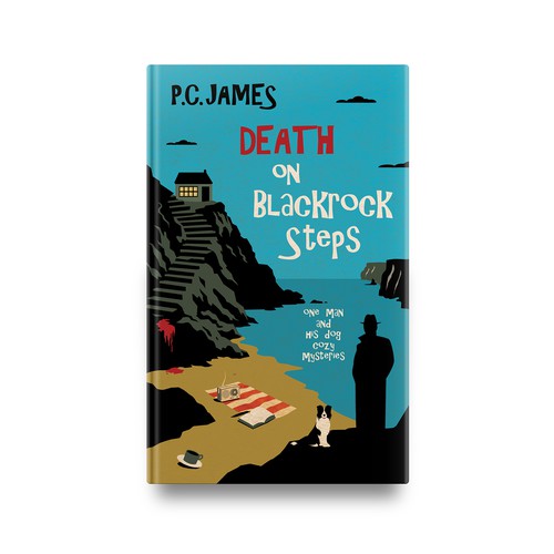 Design with the title 'Book cover for "Death on Blackrock Steps" '