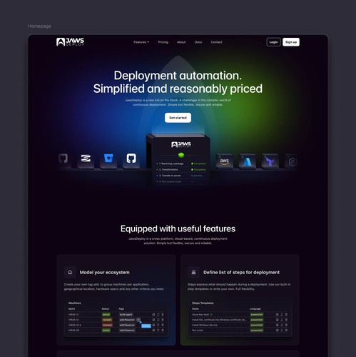 Figma design with the title 'A fresh and appealing website for tech startup'