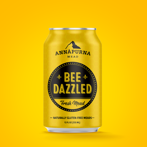 Branding label with the title 'Bee Dazzled'