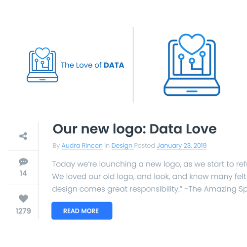 Kawaii logo with the title 'The Love of Data'