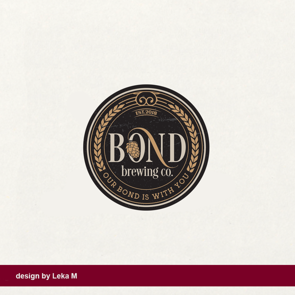 Cool shape logo with the title 'Bond Brewing Co.'