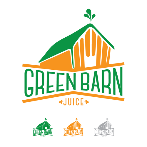 Two-color logo with the title 'Green Barn Juice'