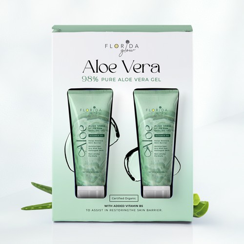 Skincare packaging with the title 'suncare'