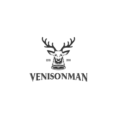 Meat logo with the title 'Venisonman Logo'