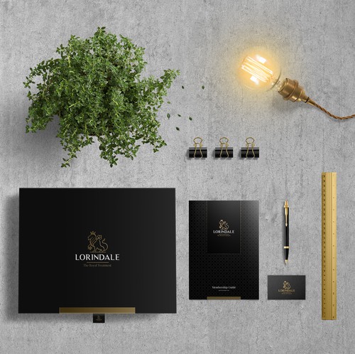 Elegant packaging with the title 'Luxurious Membership Box for Lorindale'