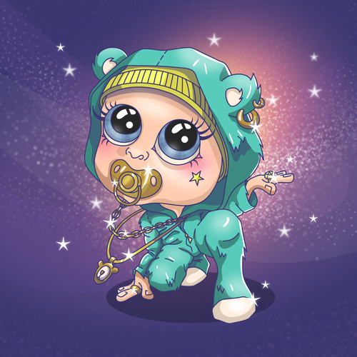 Sparkle design with the title 'Baby Character Design'