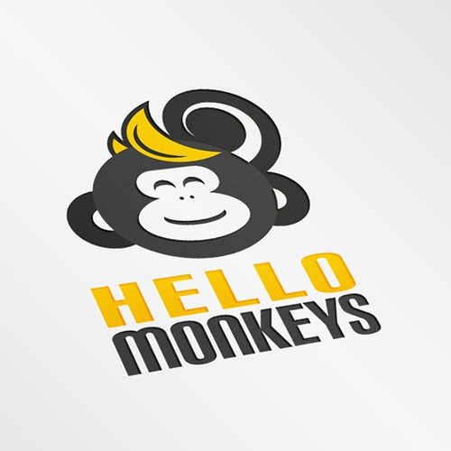 Banana logo with the title 'Hello Monkeys'