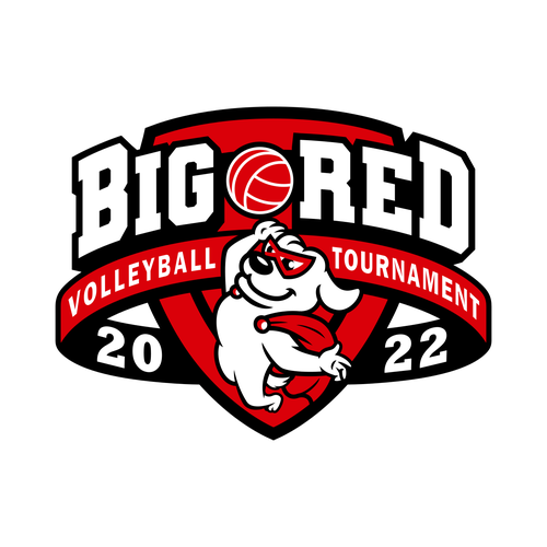 Tournament logo with the title 'BIG RED (superhero dog mascot)'