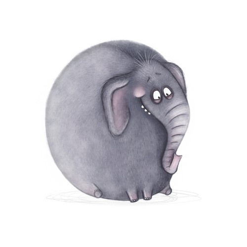 Playful artwork with the title 'Freaky Elephant :)'