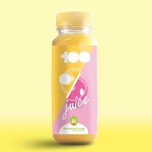 Juice packaging with the title 'Label for an orange juice'
