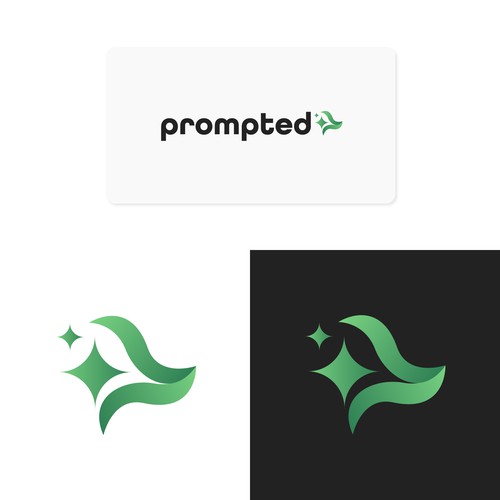 HTML design with the title 'Design a bold, symbolic logo for PROMPTED, an AI-powered wake-up call for the retail + CPG industry'