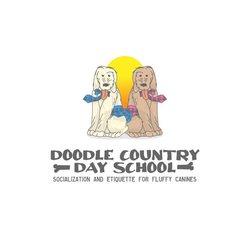 Golden retriever logo with the title 'Doodle Country logo proposal'