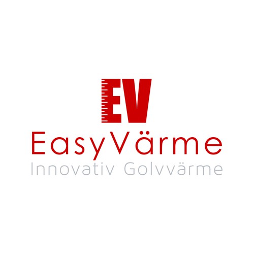 带有“EasyVärme”标题的楼层标志